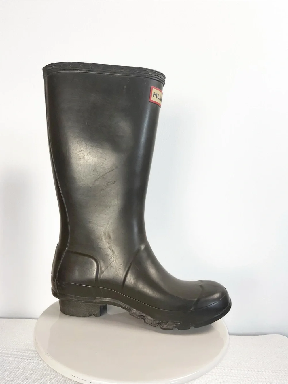Hunter Matte Tall Rubber Rain Boots Brown Kids size 3 M/4 F